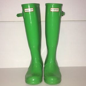 Hunter Tall Rainboots Lime Green, US Size 6